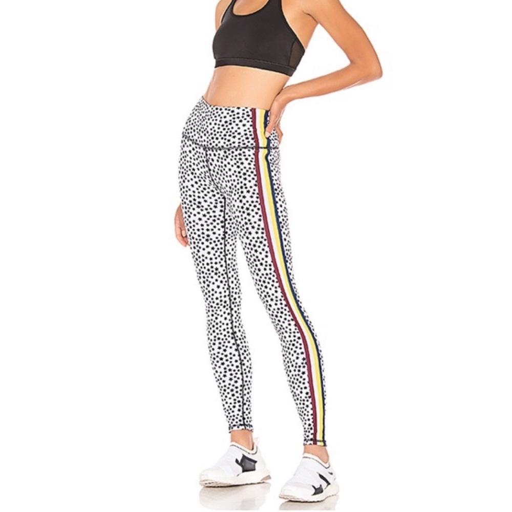 W.I.T.H.- Wear It To Heart Revolve Slide Stripe Legging in White Super Star